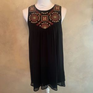 Black embroidered baby doll dress for holidays! Super cute.  Sz small.